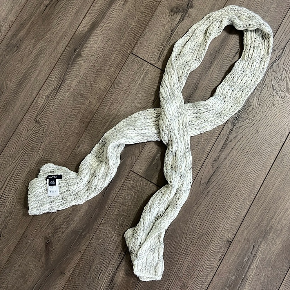 Nautica Sequin White & Silver Scarf